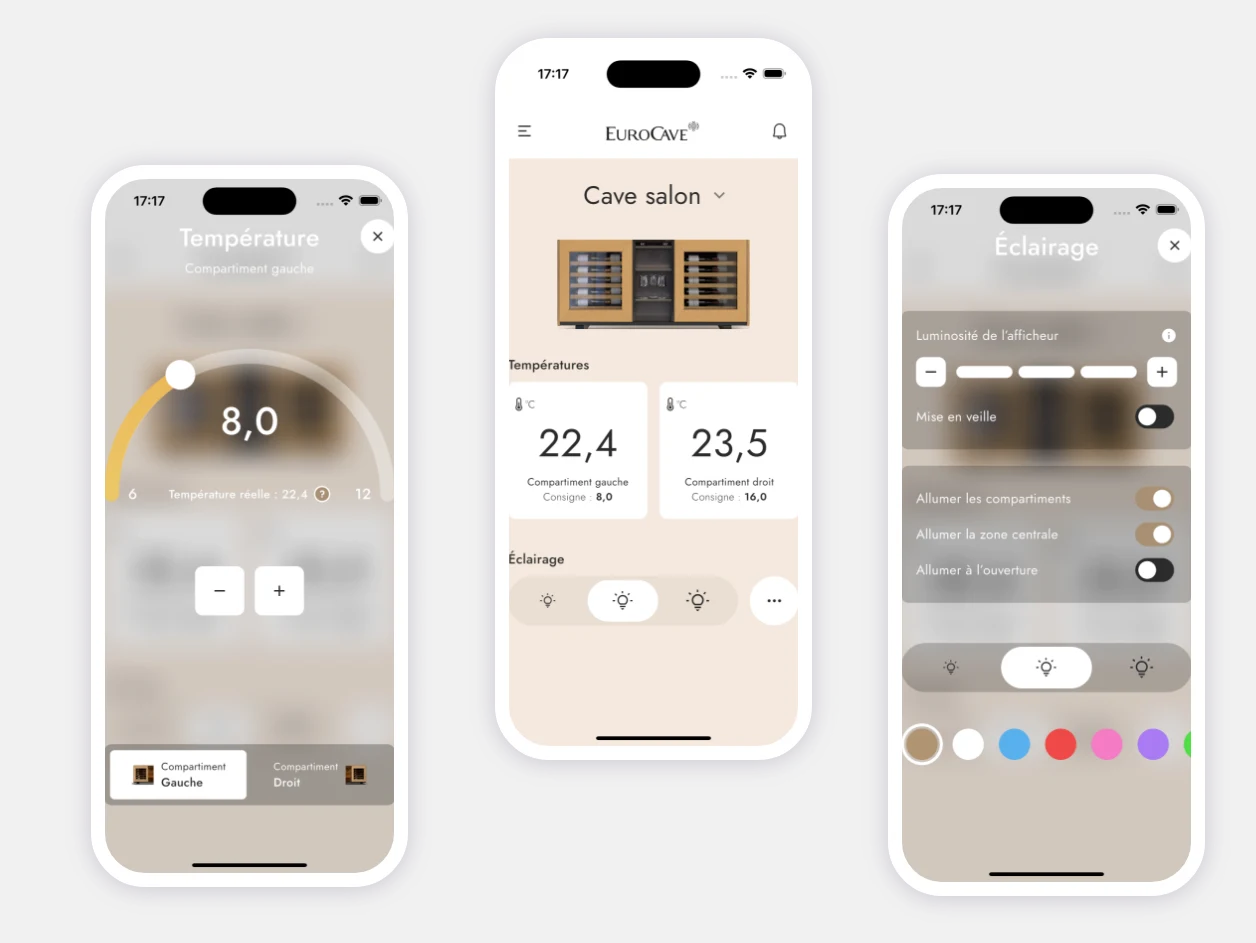 Application de cave connectée : visuel du projet